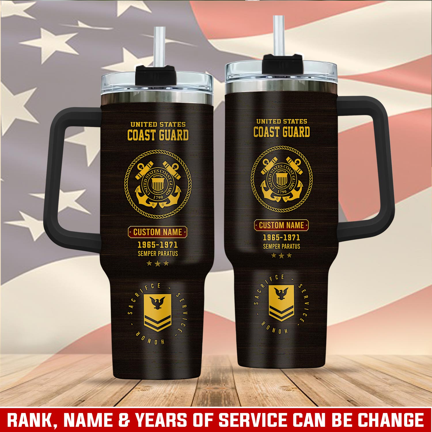 United States Coast Guard Custom Stanley Quencher 40oz Stainless Steel Tumbler With Handle