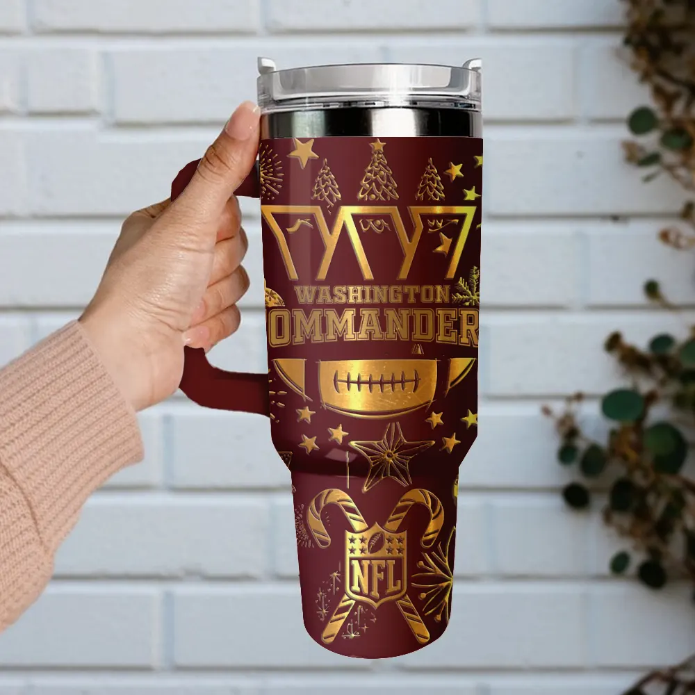 Washington Commanders Custom Stanley Quencher 40oz Stainless Steel Tumbler With Handle
