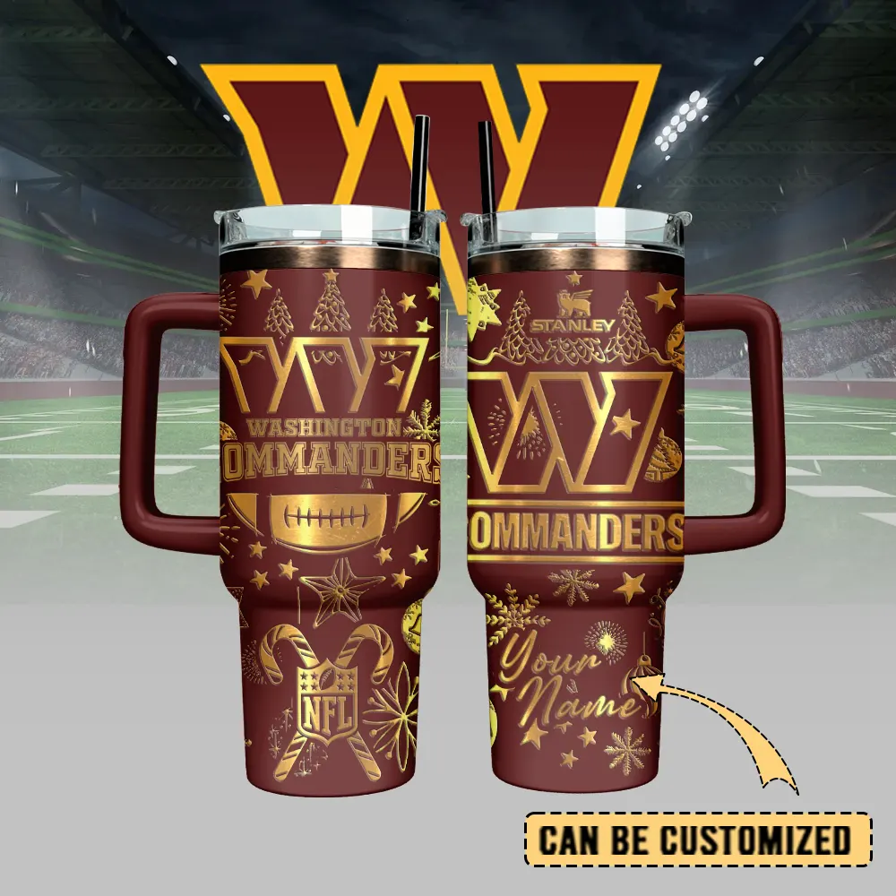 Washington Commanders Custom Stanley Quencher 40oz Stainless Steel Tumbler With Handle