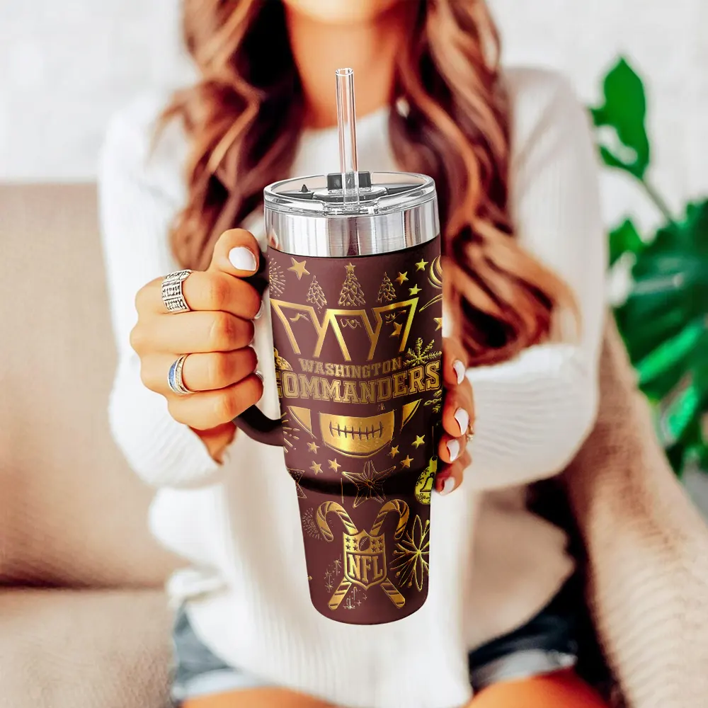 Washington Commanders Custom Stanley Quencher 40oz Stainless Steel Tumbler With Handle