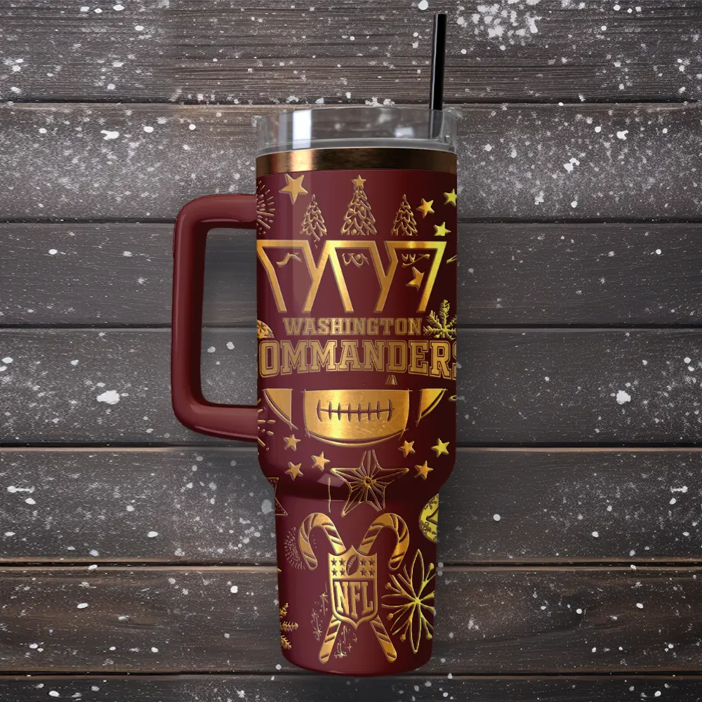 Washington Commanders Custom Stanley Quencher 40oz Stainless Steel Tumbler With Handle