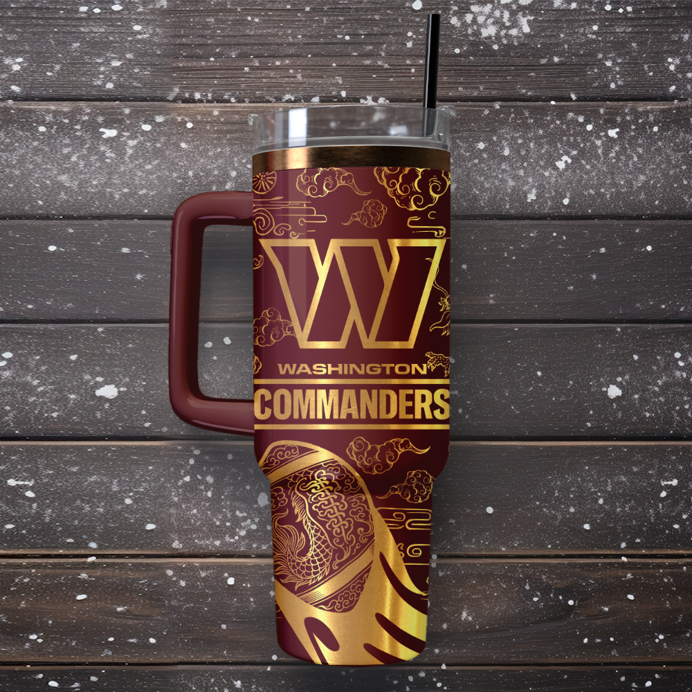 Washington Commanders Custom Stanley Quencher 40oz Stainless Steel Tumbler With Handle