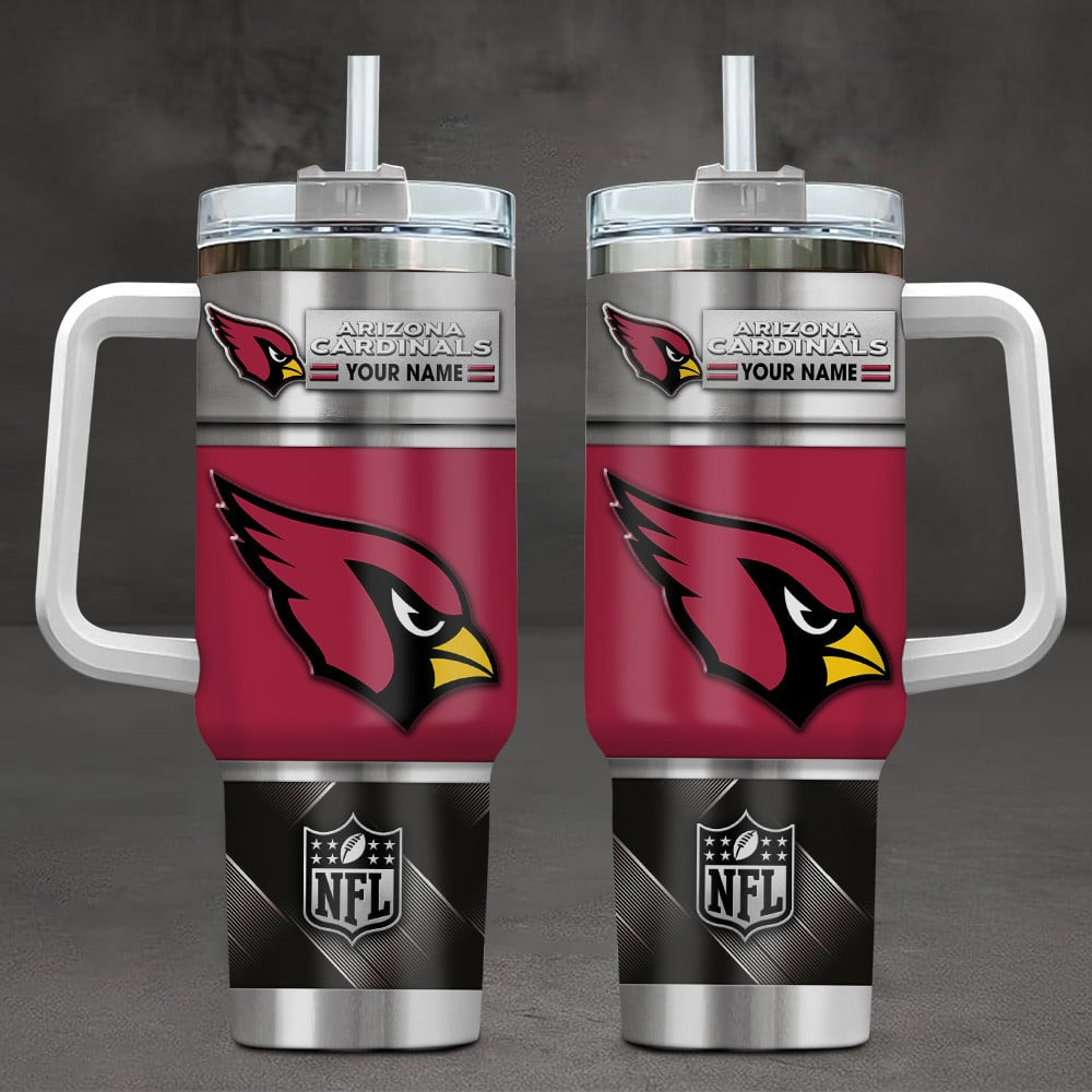 Arizona Cardinals NFL Custom Stanley Quencher 40oz Stainless Steel Tumbler With Handle
