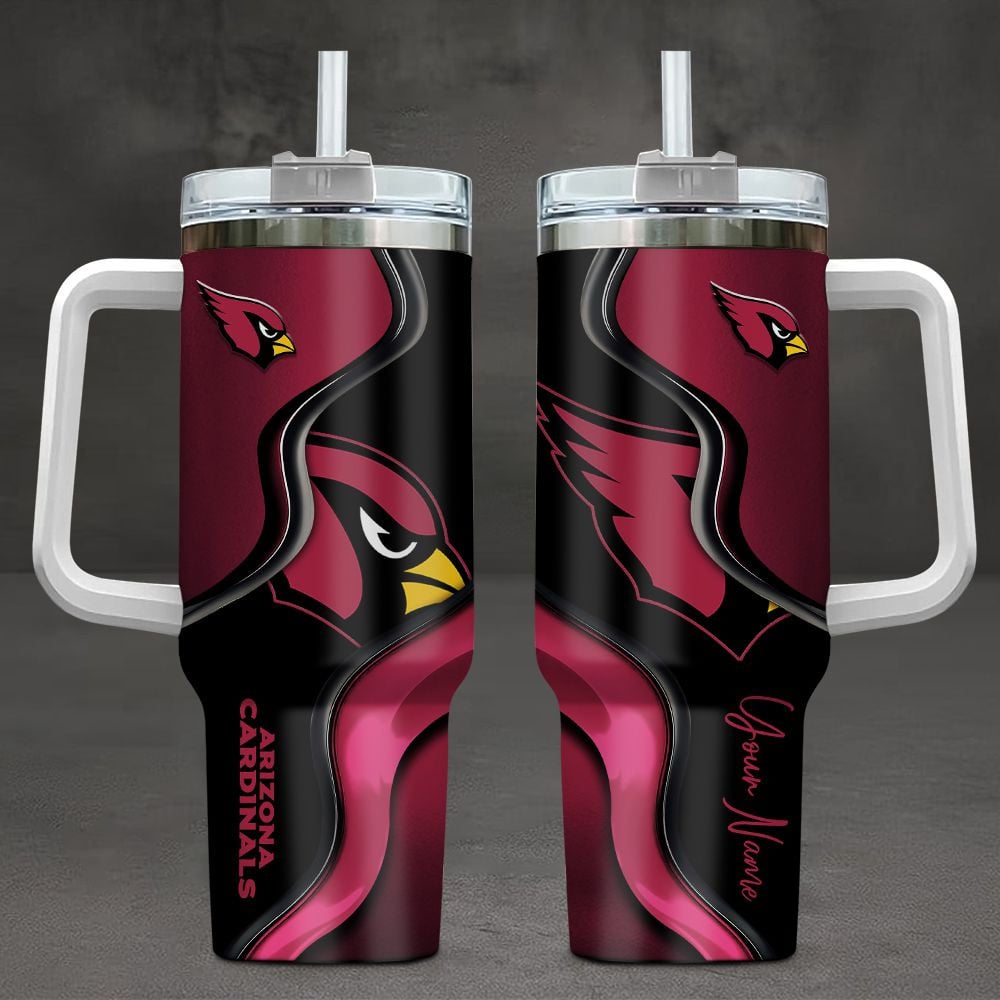 Arizona Cardinals NFL Custom Stanley Quencher 40oz Stainless Steel Tumbler With Handle