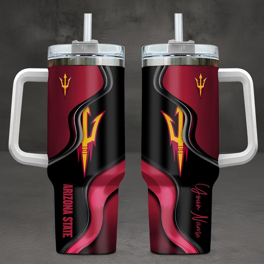 Arizona State Sun Devils NCAA Custom Stanley Quencher 40oz Stainless Steel Tumbler With Handle