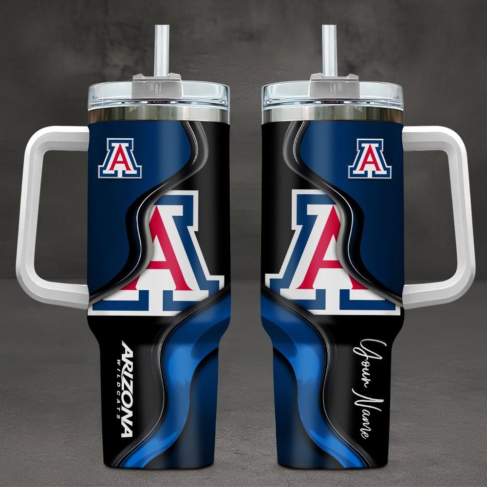Arizona Wildcats NCAA Custom Stanley Quencher 40oz Stainless Steel Tumbler With Handle