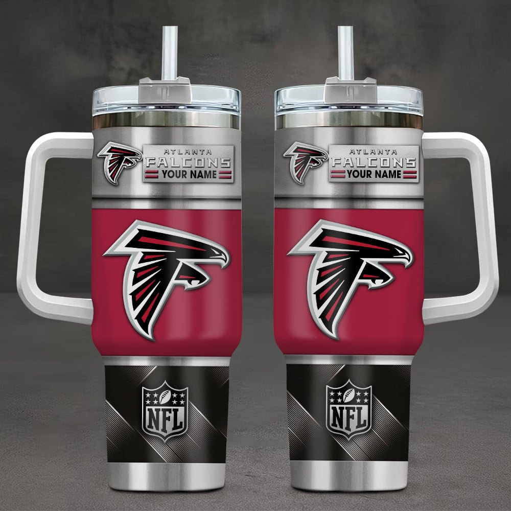 Atlanta Falcons NFL Custom Stanley Quencher 40oz Stainless Steel Tumbler With Handle