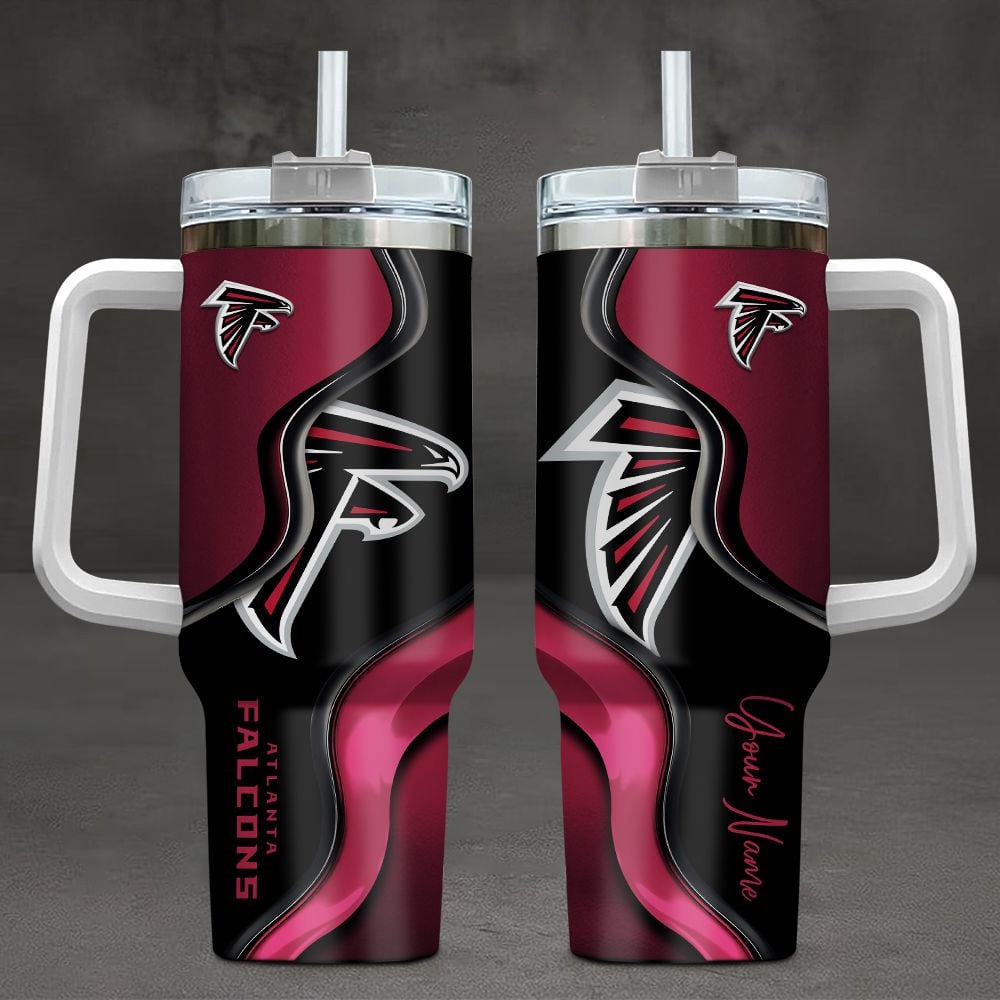 Atlanta Falcons NFL Custom Stanley Quencher 40oz Stainless Steel Tumbler With Handle