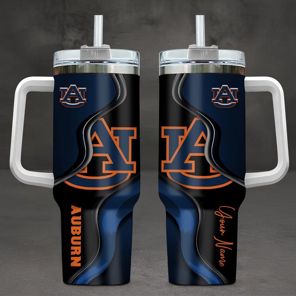 Auburn Tigers NCAA Custom Stanley Quencher 40oz Stainless Steel Tumbler With Handle