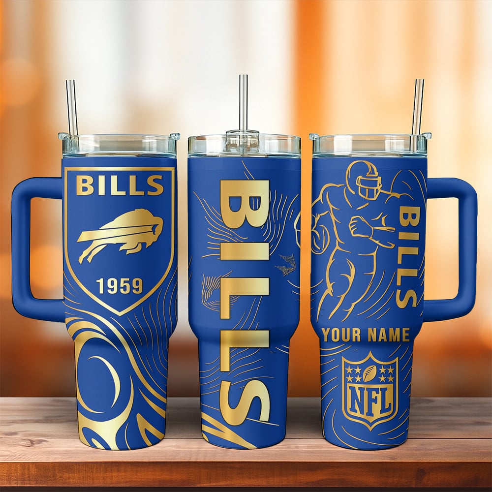Buffalo Bills NFL Custom Stanley Quencher 40oz Stainless Steel Tumbler With Handle