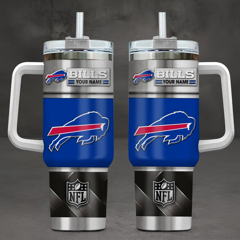 Buffalo Bills NFL Custom Stanley Quencher 40oz Stainless Steel Tumbler With Handle