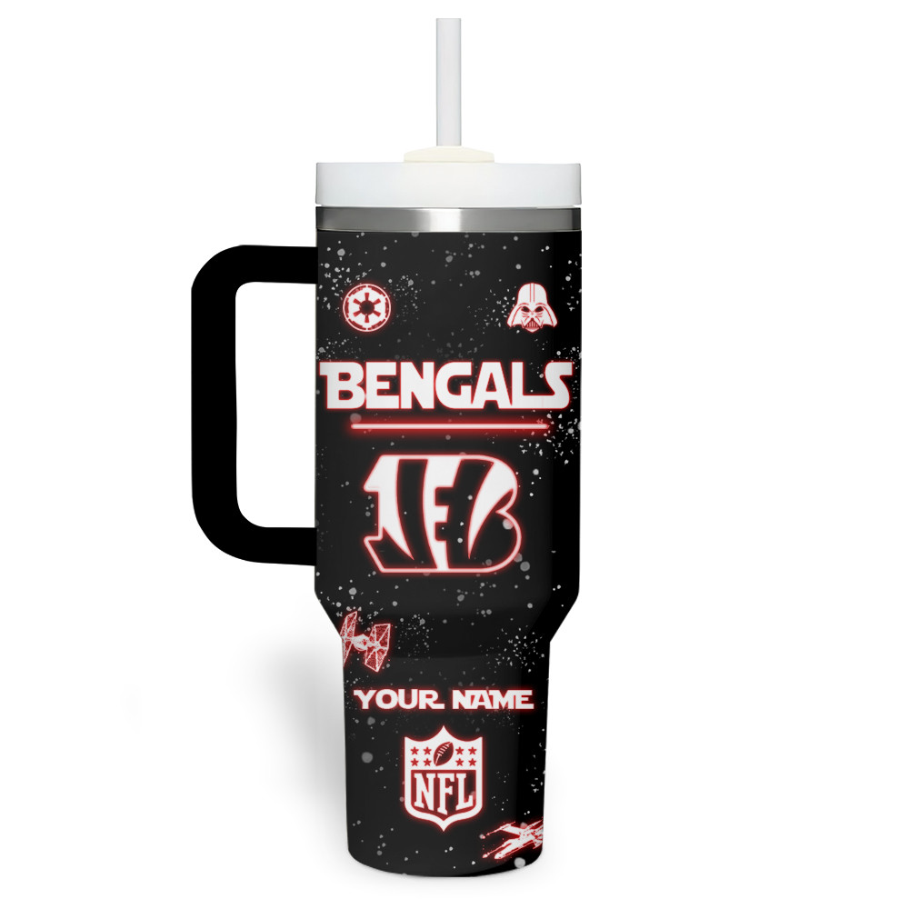Cincinnati Bengals NFL Custom Stanley Quencher 40oz Stainless Steel Tumbler With Handle