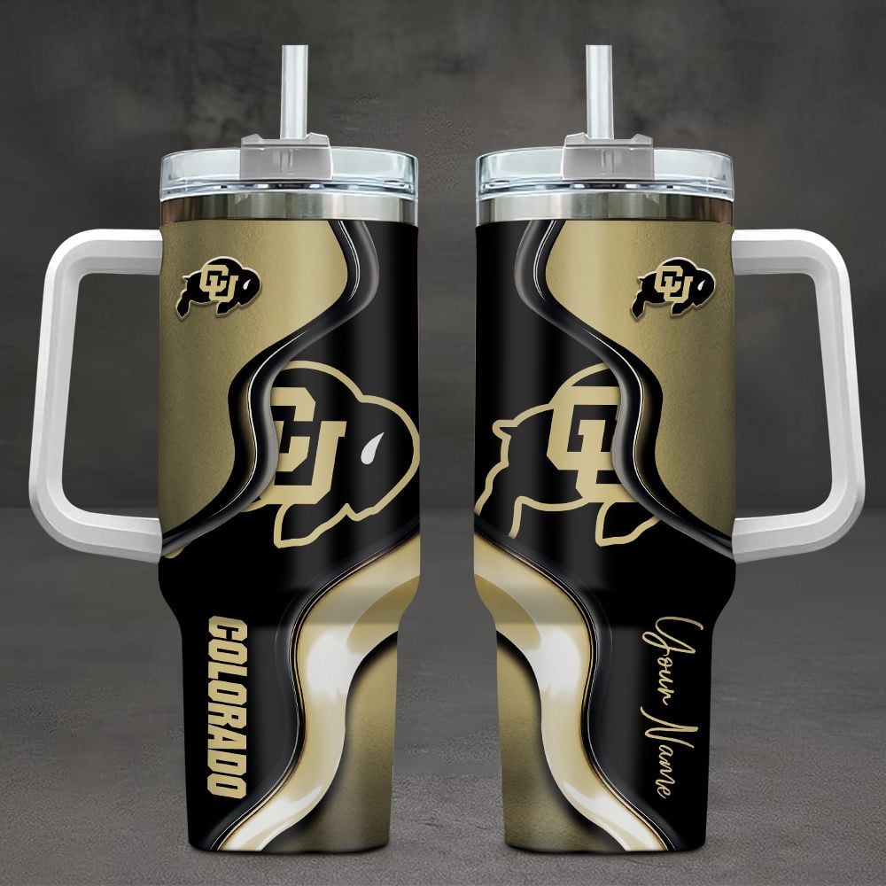 Colorado Buffaloes NCAA Custom Stanley Quencher 40oz Stainless Steel Tumbler With Handle