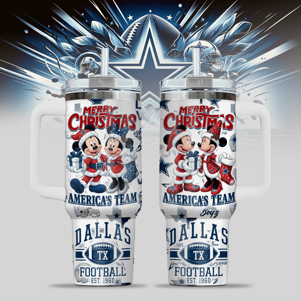 Dallas Cowboys NFL Custom Stanley Quencher 40oz Stainless Steel Tumbler With Handle