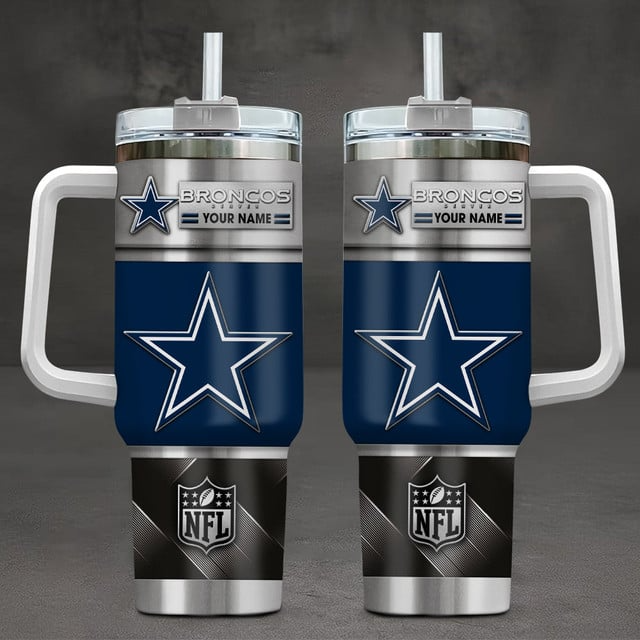 Dallas Cowboys NFL Custom Stanley Quencher 40oz Stainless Steel Tumbler With Handle
