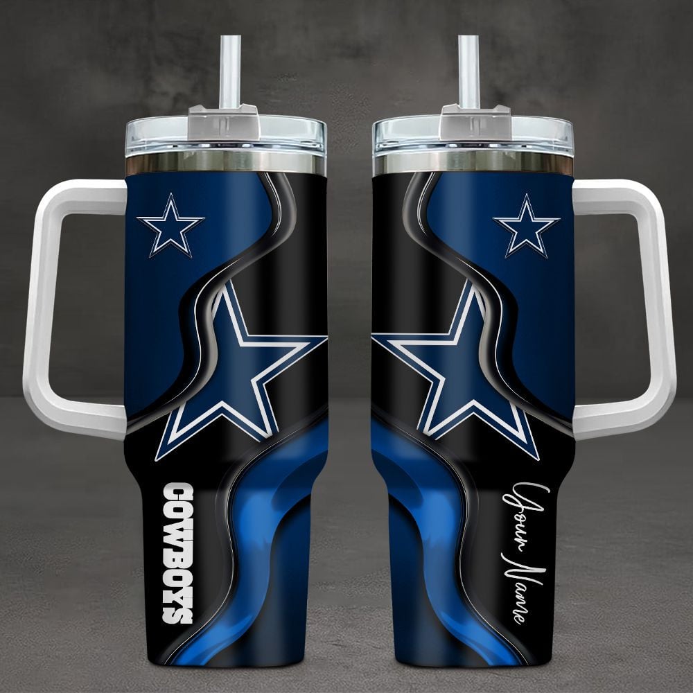 Dallas Cowboys NFL Custom Stanley Quencher 40oz Stainless Steel Tumbler With Handle