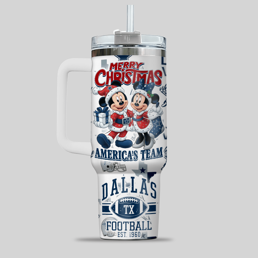 Dallas Cowboys NFL Custom Stanley Quencher 40oz Stainless Steel Tumbler With Handle