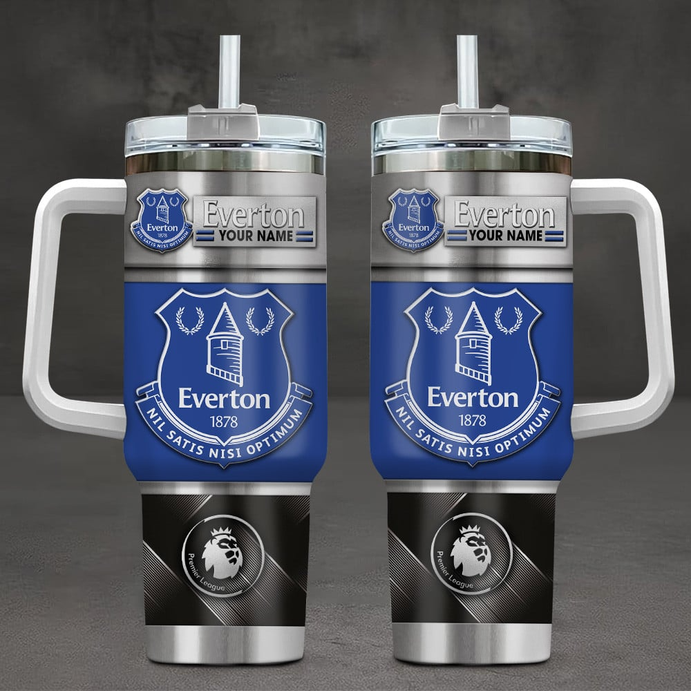 Everton F.C EPL Custom Stanley Quencher 40oz Stainless Steel Tumbler With Handle