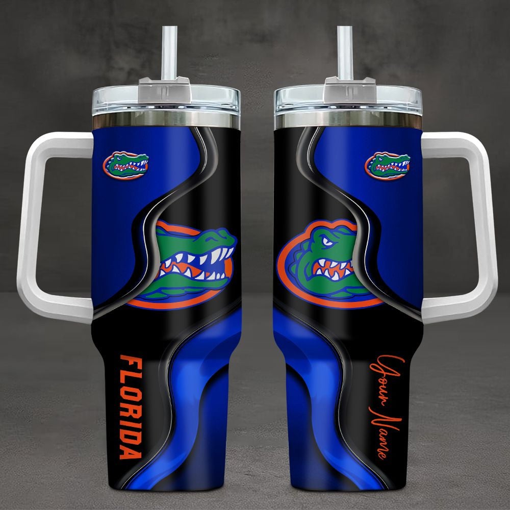 Florida Gators NCAA Custom Stanley Quencher 40oz Stainless Steel Tumbler With Handle