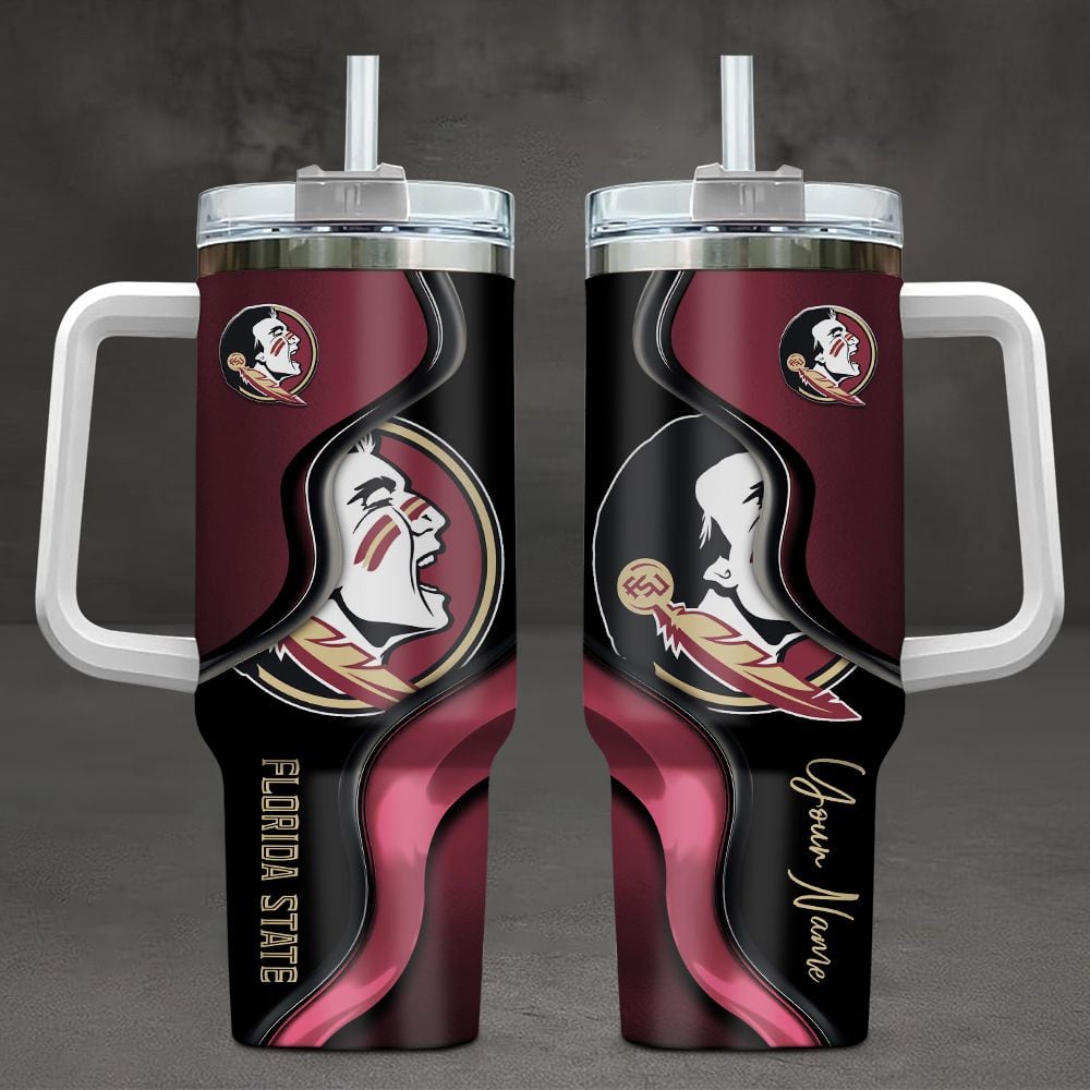 Florida State Seminoles NCAA Custom Stanley Quencher 40oz Stainless Steel Tumbler With Handle