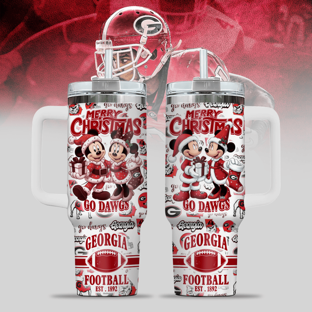 Georgia Bulldogs NCAA Custom Stanley Quencher 40oz Stainless Steel Tumbler With Handle