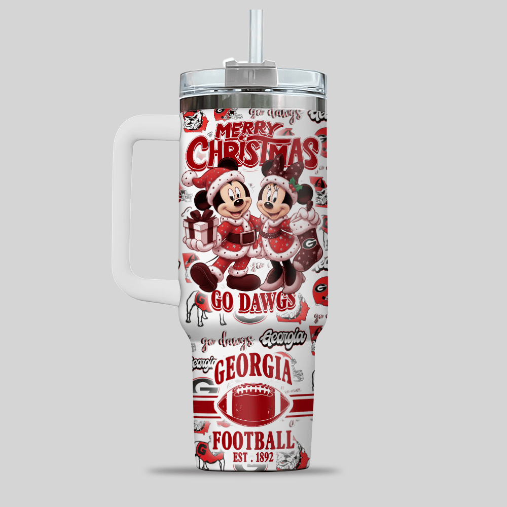 Georgia Bulldogs NCAA Custom Stanley Quencher 40oz Stainless Steel Tumbler With Handle
