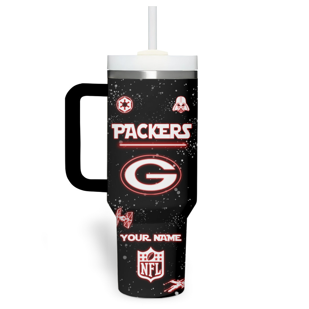 Green Bay Packers NFL Custom Stanley Quencher 40oz Stainless Steel Tumbler With Handle