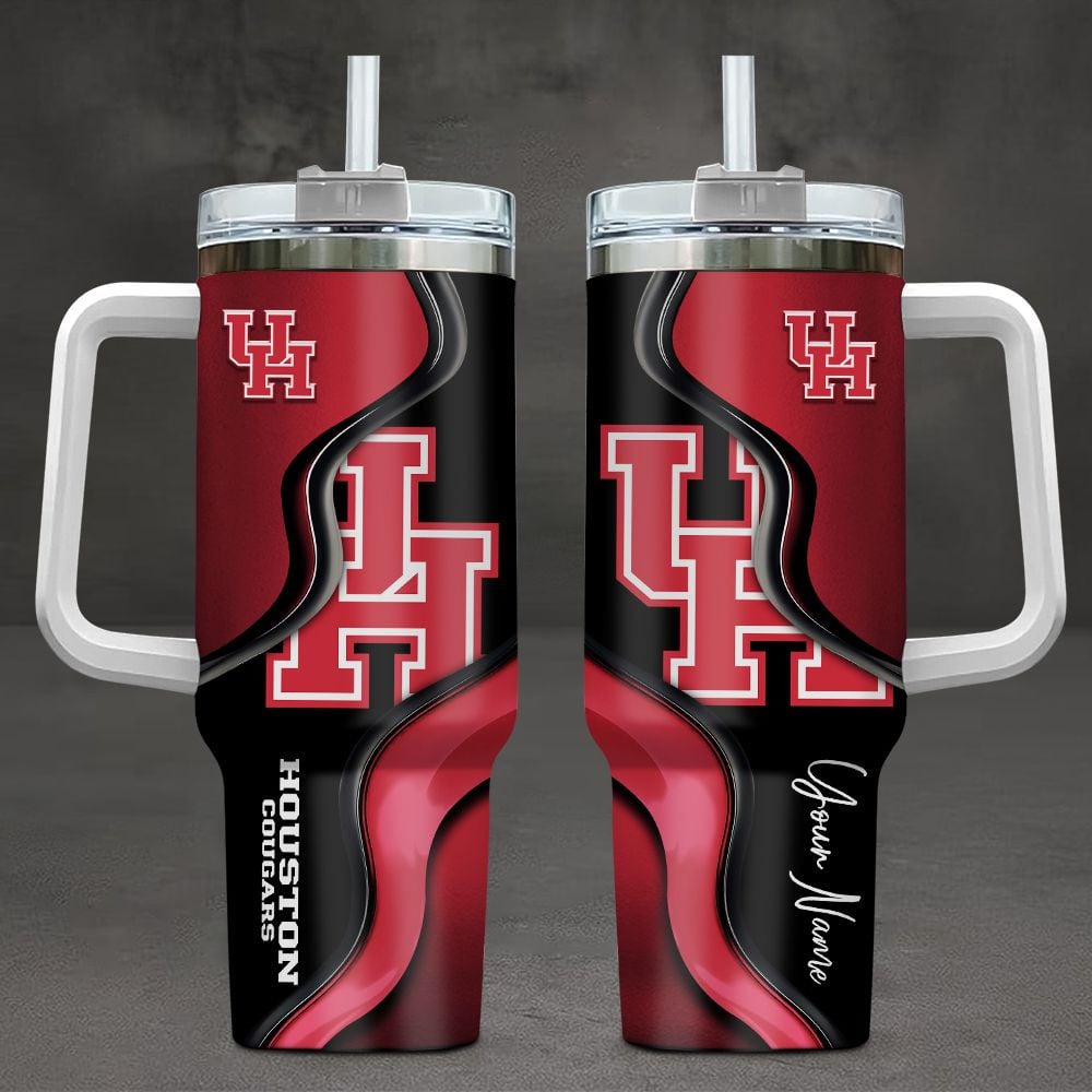 Houston Cougars NCAA Custom Stanley Quencher 40oz Stainless Steel Tumbler With Handle