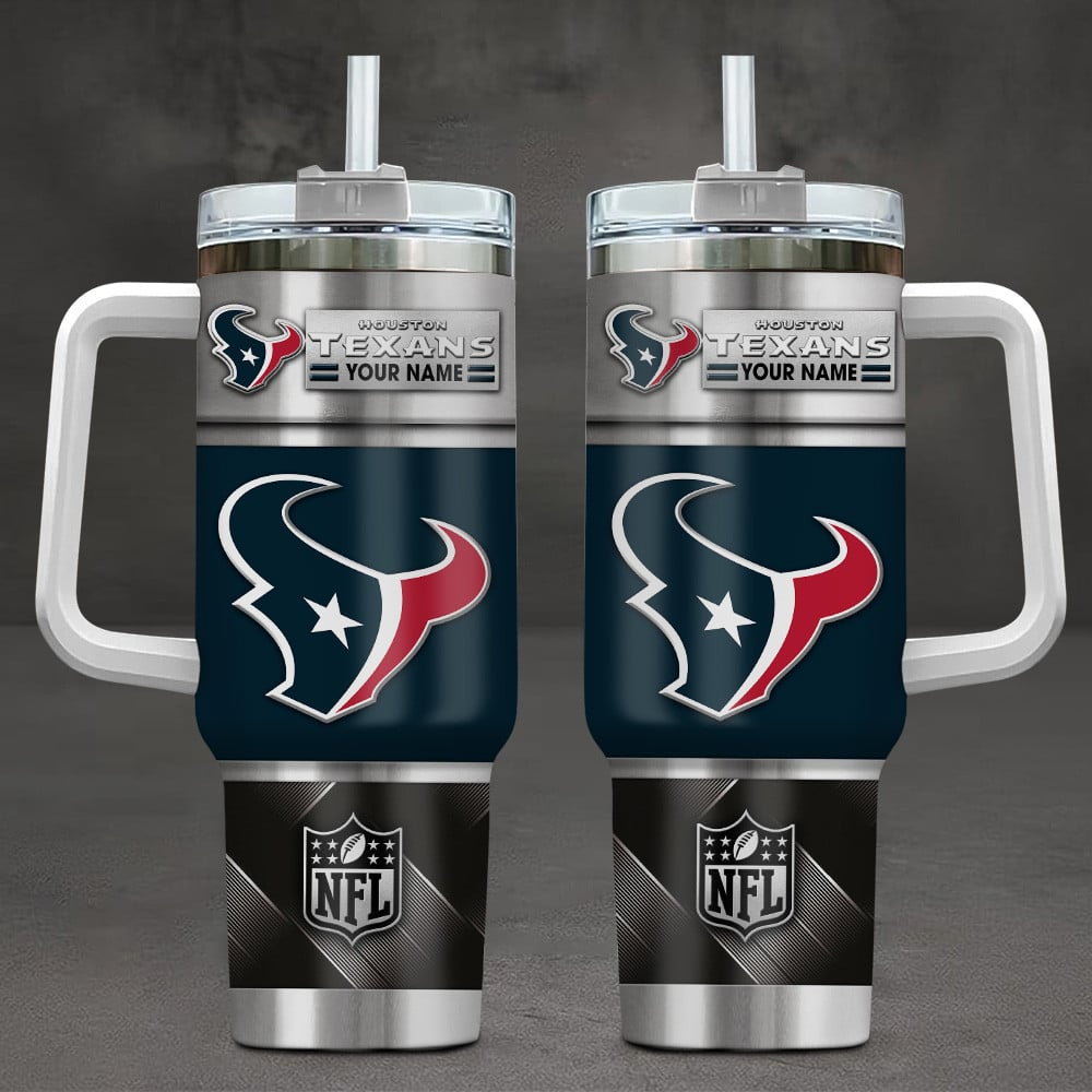 Houston Texans NFL Custom Stanley Quencher 40oz Stainless Steel Tumbler With Handle