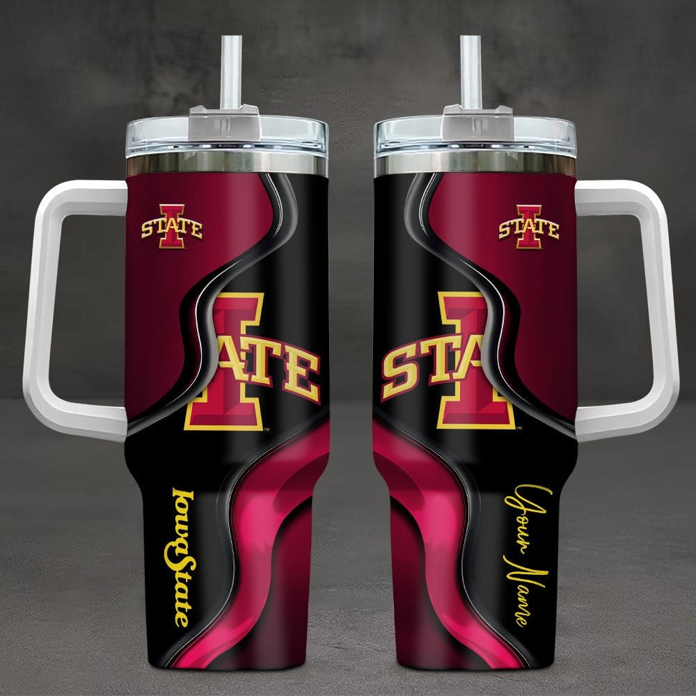 Iowa State Cyclones NCAA Custom Stanley Quencher 40oz Stainless Steel Tumbler With Handle