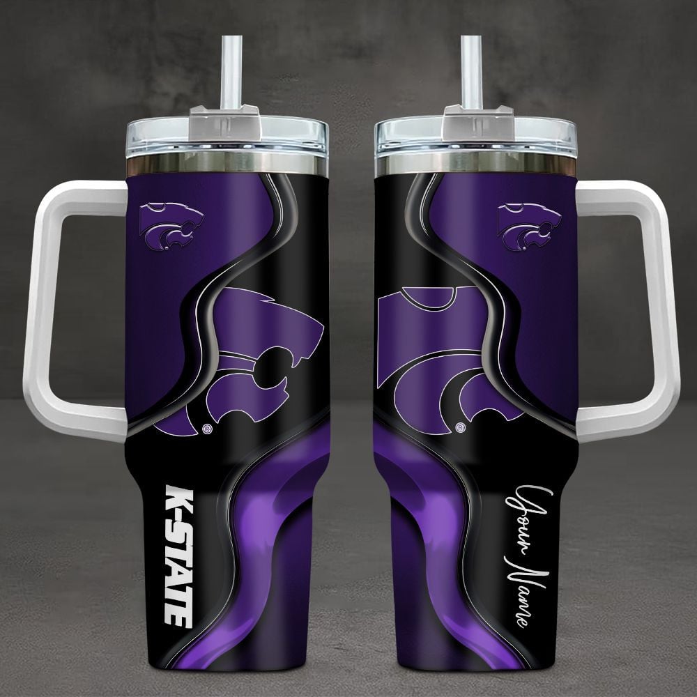 Kansas State Wildcats NCAA Custom Stanley Quencher 40oz Stainless Steel Tumbler With Handle