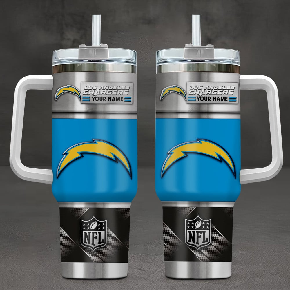 Los Angeles Chargers NFL Custom Stanley Quencher 40oz Stainless Steel Tumbler With Handle