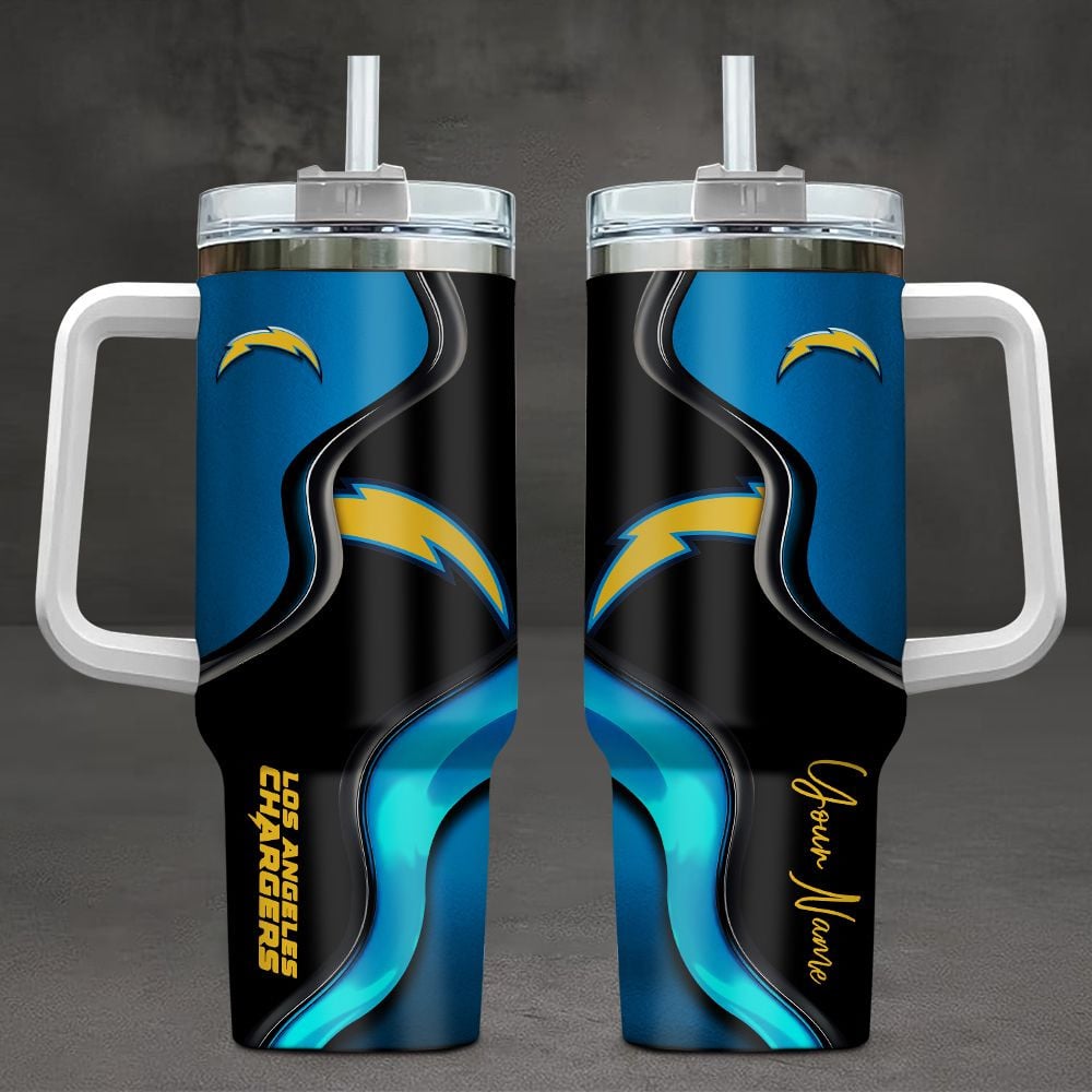 Los Angeles Chargers NFL Custom Stanley Quencher 40oz Stainless Steel Tumbler With Handle