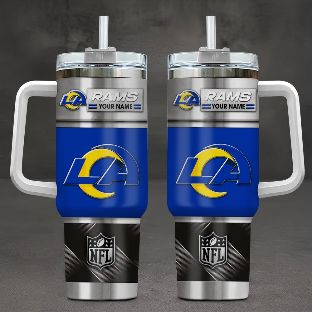 Los Angeles Rams NFL Custom Stanley Quencher 40oz Stainless Steel Tumbler With Handle