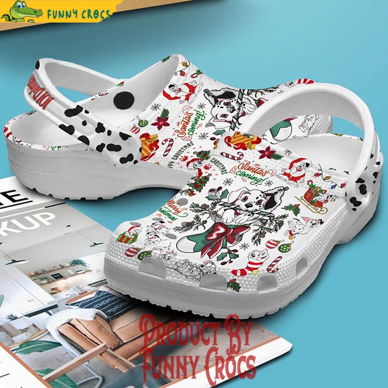 Merchidea 101 Dalmatians Cartoon Christmas Crocs Crocband Clogs Shoes Comfortable For Men Women and Kids