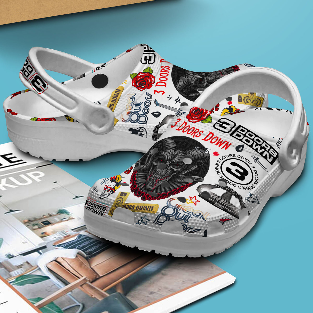 Merchidea 3 Doors Down Music Crocs Crocband Clogs Shoes Comfortable For Men Women and Kids