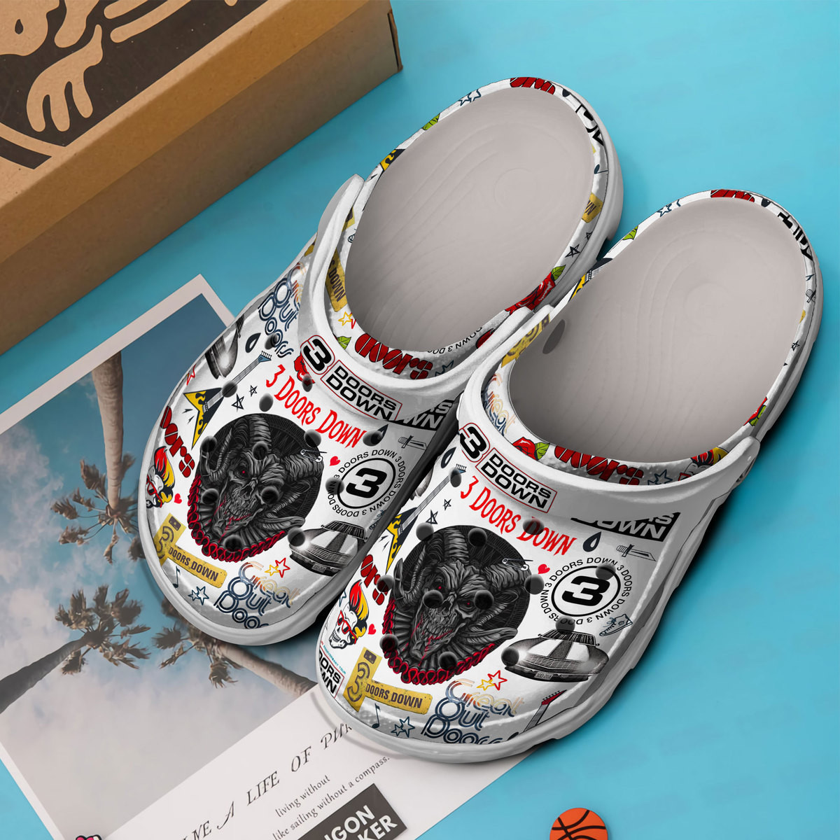 Merchidea 3 Doors Down Music Crocs Crocband Clogs Shoes Comfortable For Men Women and Kids