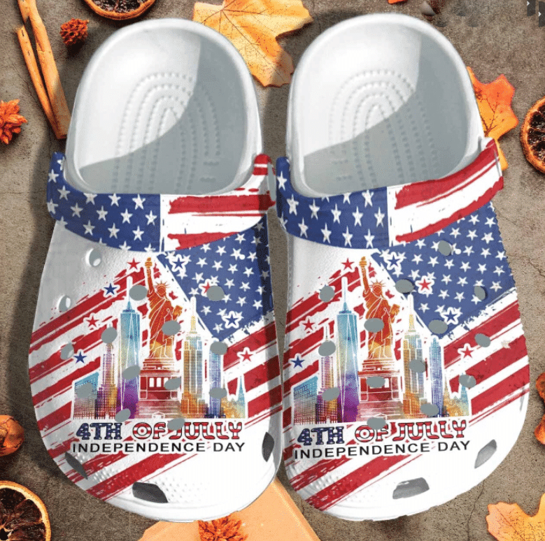 Merchidea 4Th Of July Independence Day Watercolor Clog Shoes