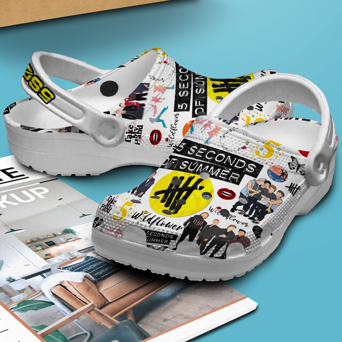 Merchidea 5 Seconds Of Summer Music Crocs Crocband Clogs Shoes Comfortable For Men Women and Kids