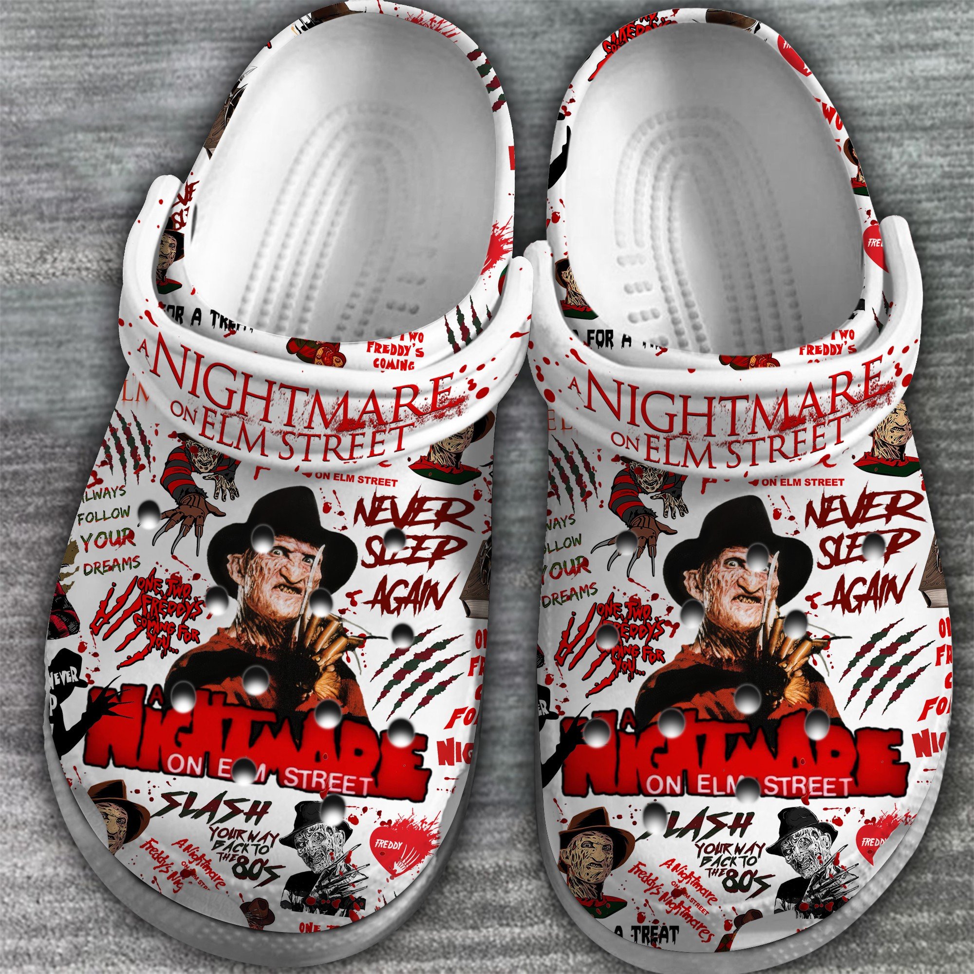 Merchidea A Nightmare on Elm Street Movie Halloween Crocs Crocband Clogs Shoes Comfortable For Men Women and Kids