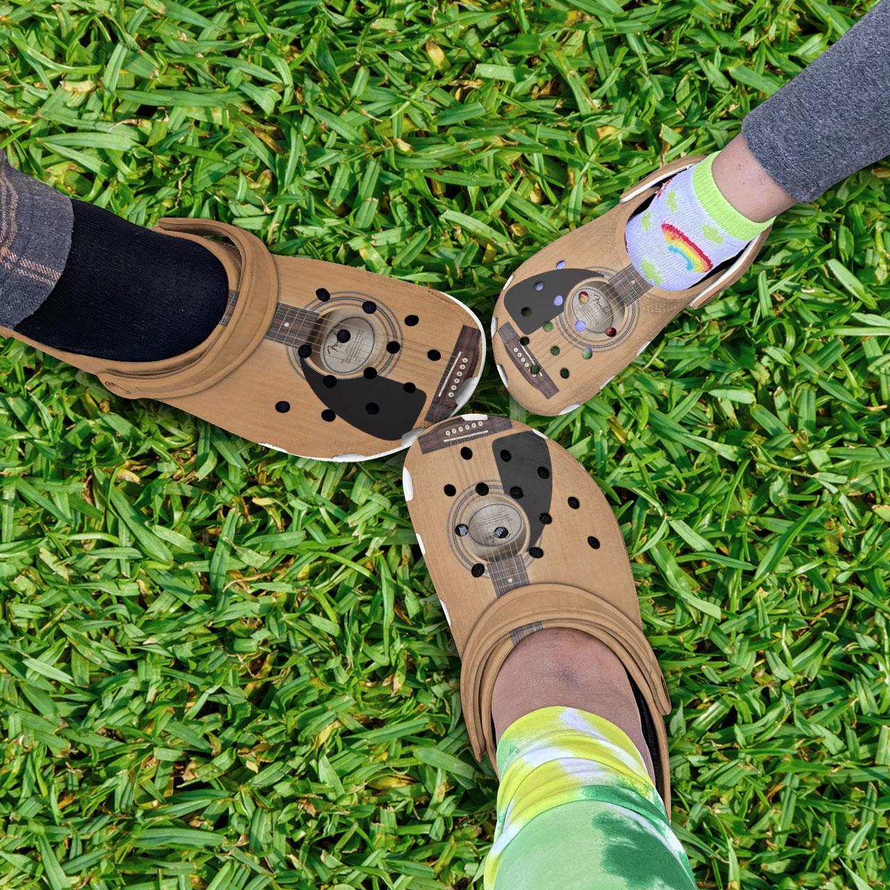 Merchidea Accoustic Guitar Crocs Crocband Clogs Shoes Comfortable For Men Women and Kids