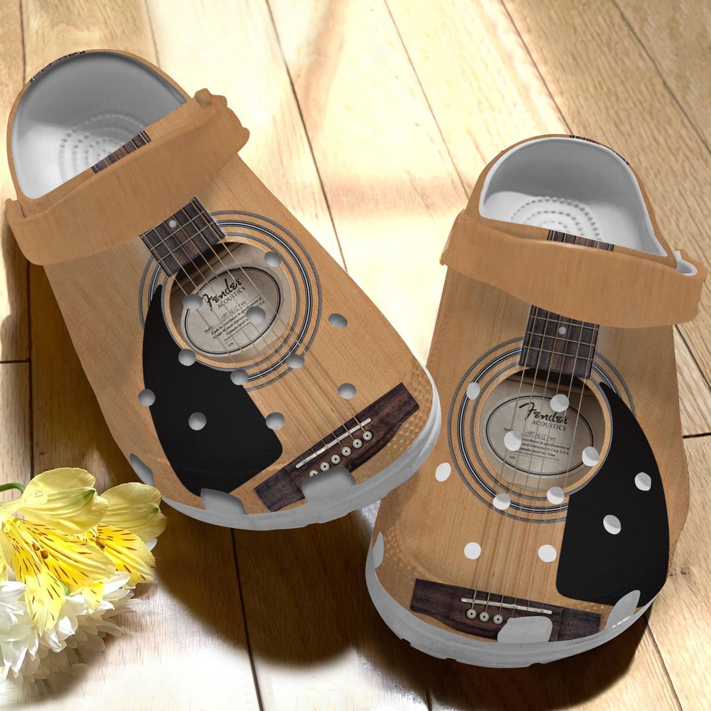 Merchidea Accoustic Guitar Crocs Crocband Clogs Shoes Comfortable For Men Women and Kids