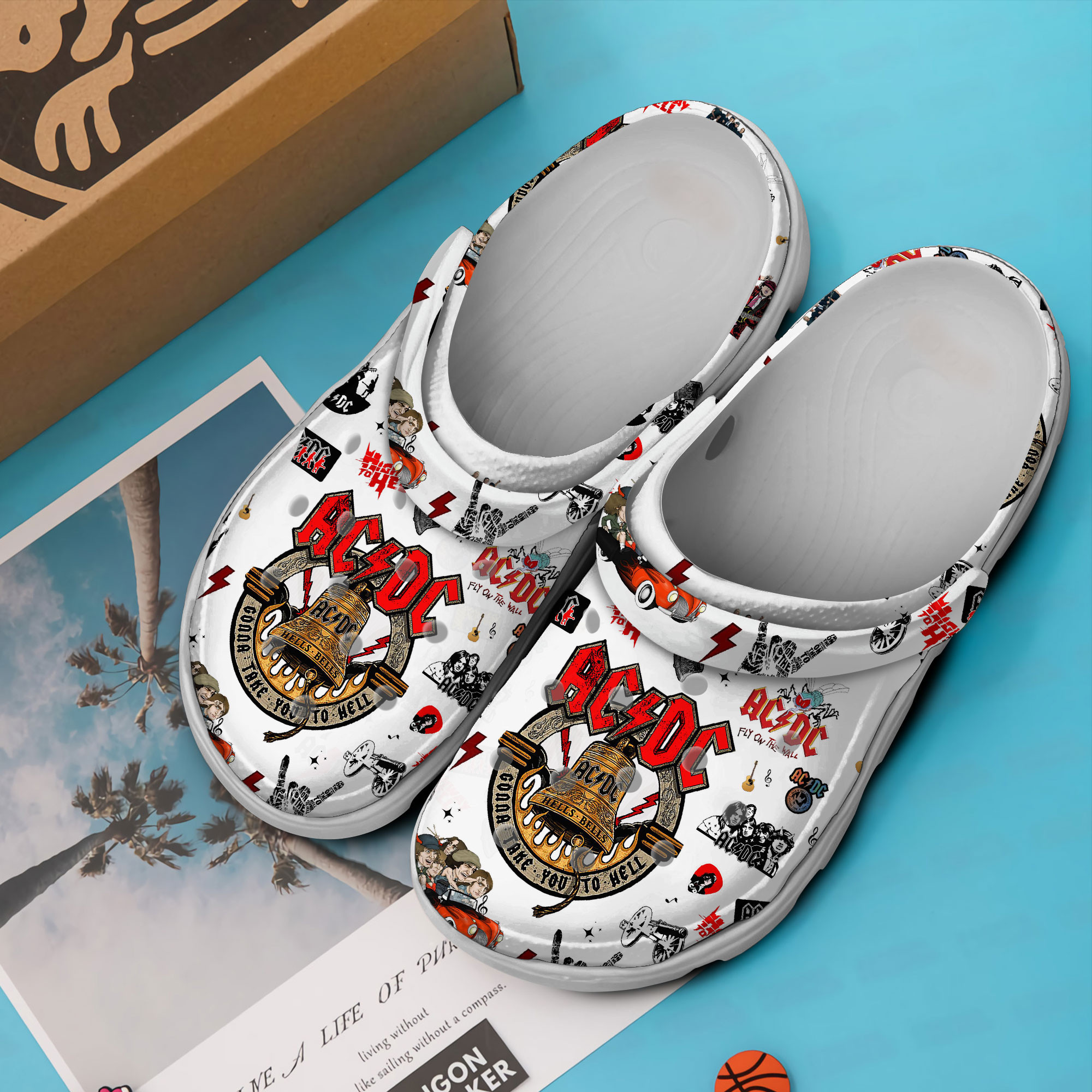 Merchidea AC/DC Music Crocs Crocband Clogs Shoes Comfortable For Men Women and Kids