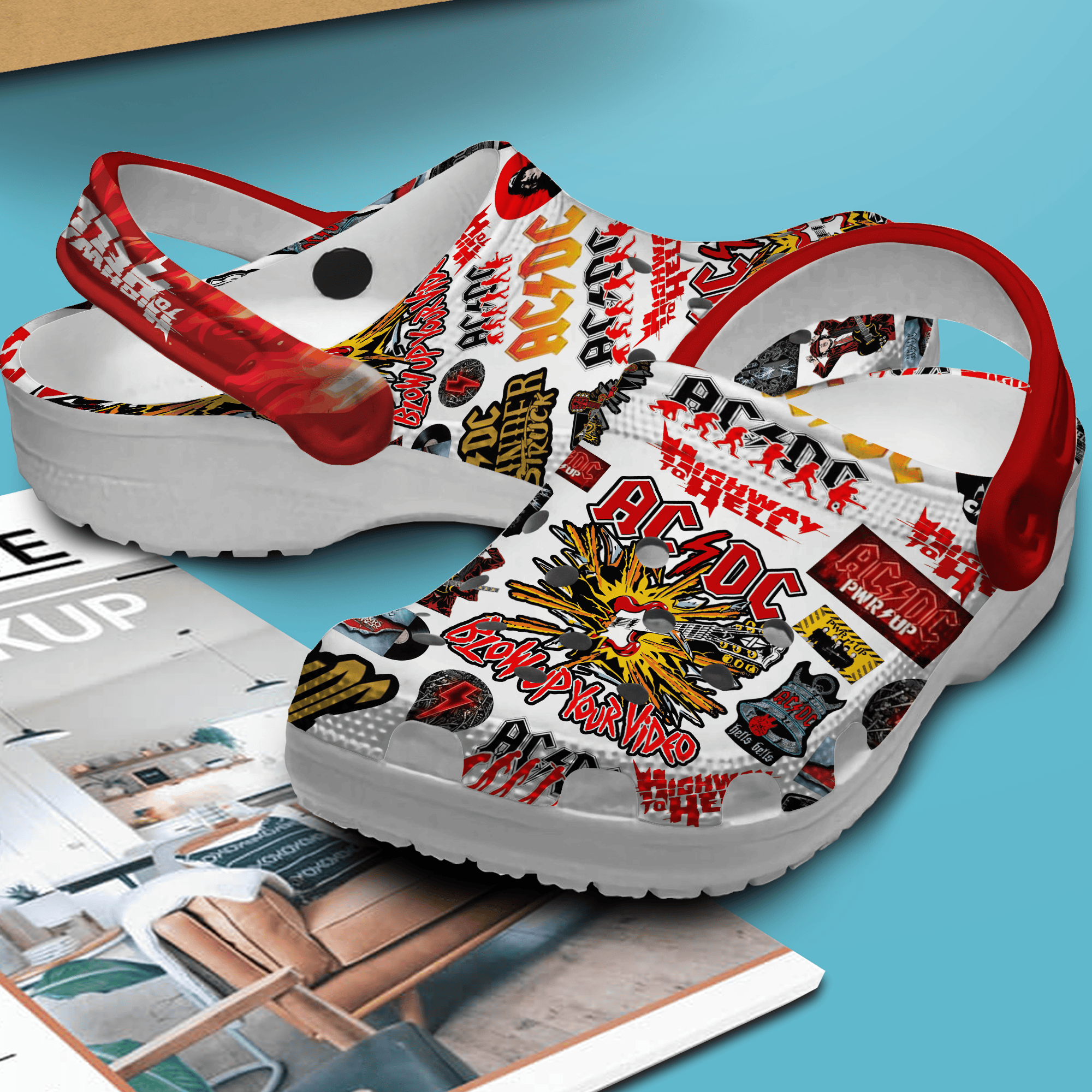 Merchidea ACDC Music Crocs Crocband Clogs Shoes Comfortable For Men Women and Kids