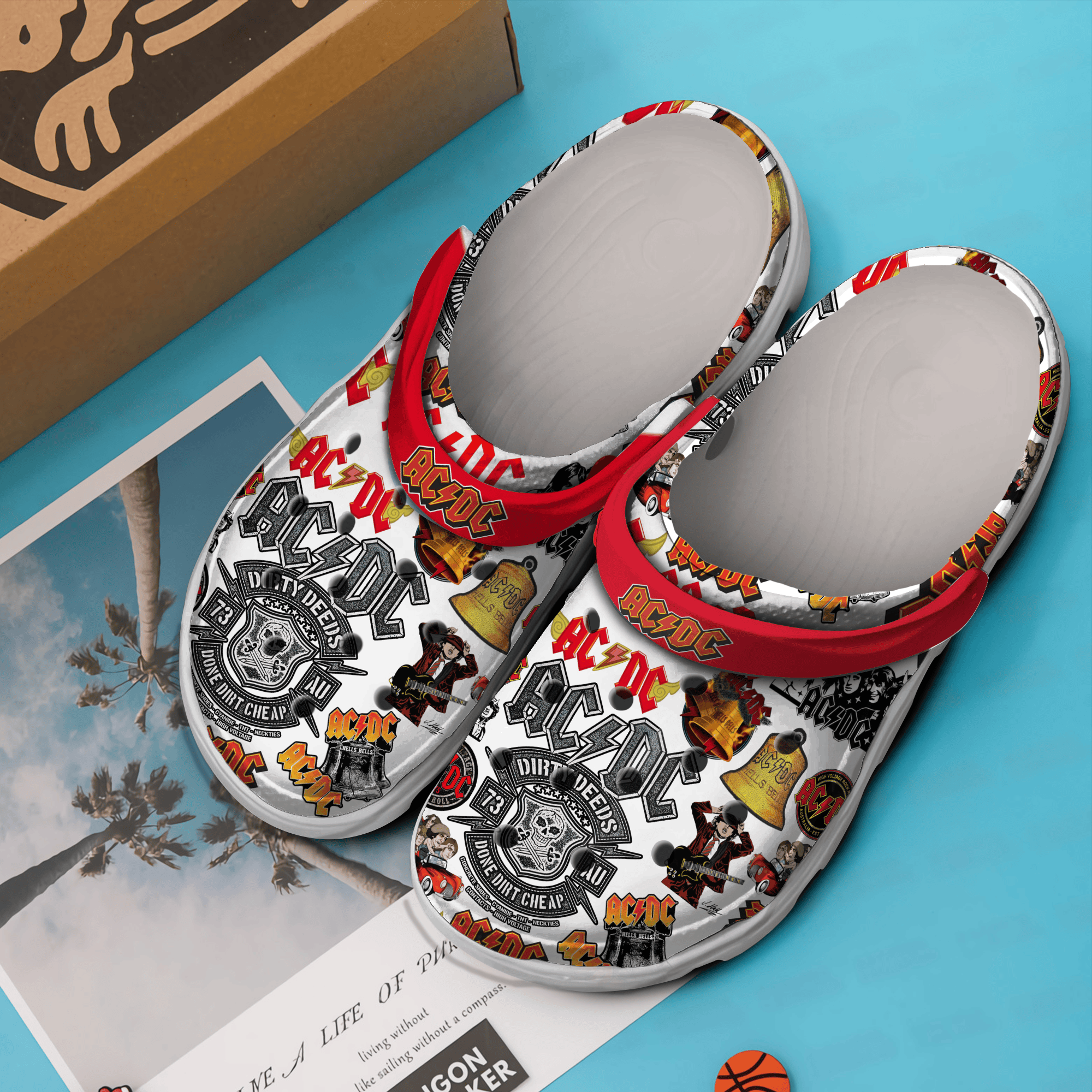 Merchidea ACDC Music Crocs Crocband Clogs Shoes Comfortable For Men Women and Kids