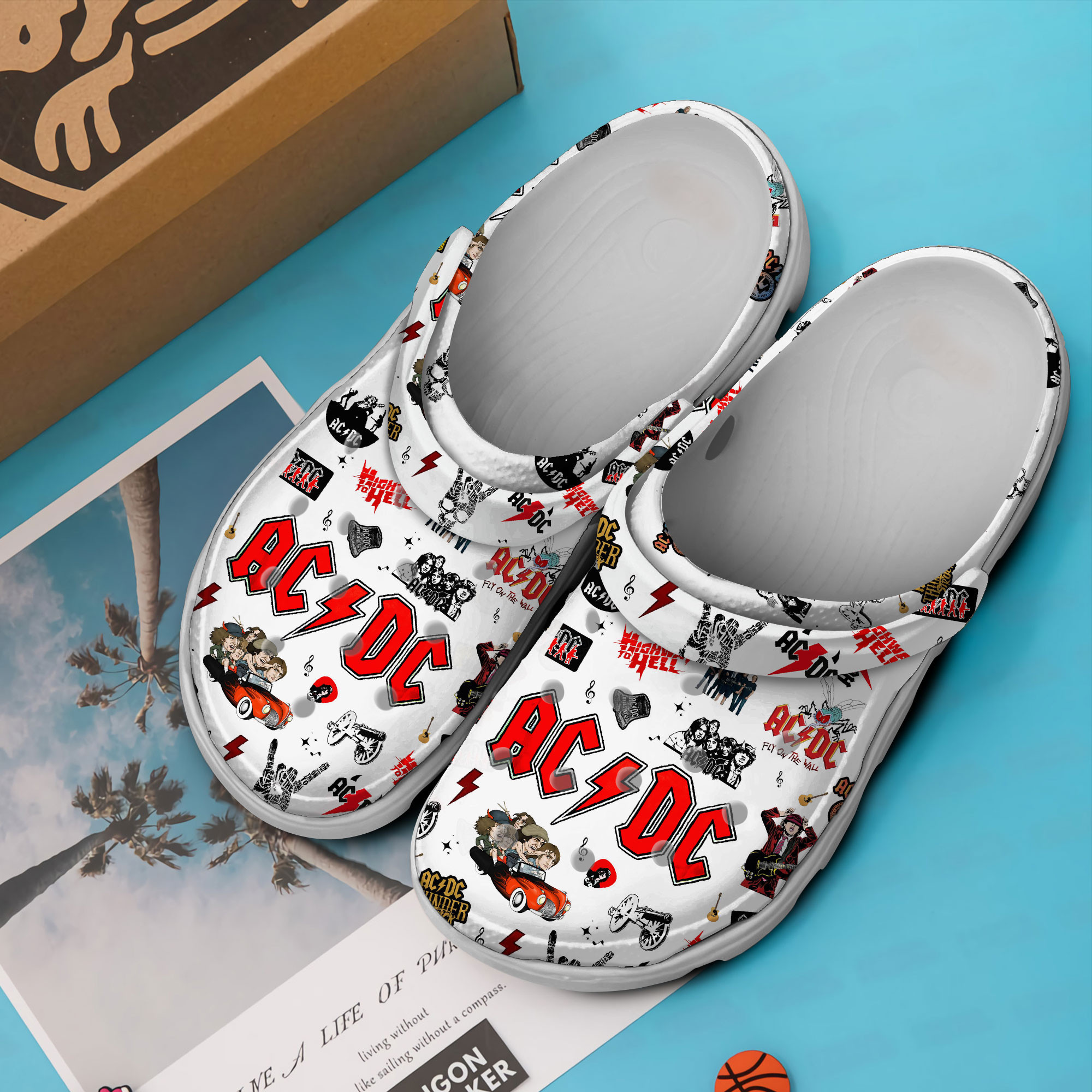 Merchidea AC/DC Music Crocs Crocband Clogs Shoes Comfortable For Men Women and Kids