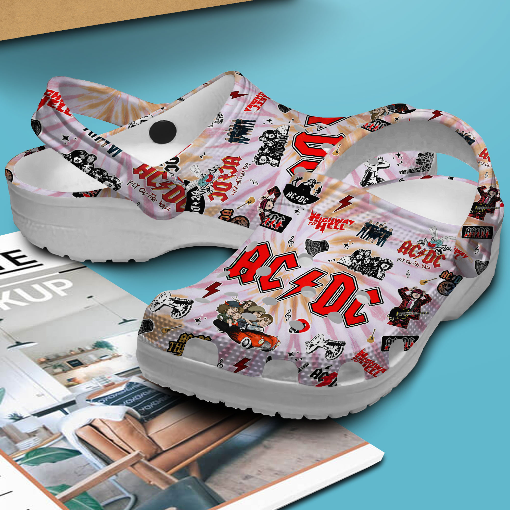 Merchidea AC/DC Music Crocs Crocband Clogs Shoes Comfortable For Men Women and Kids