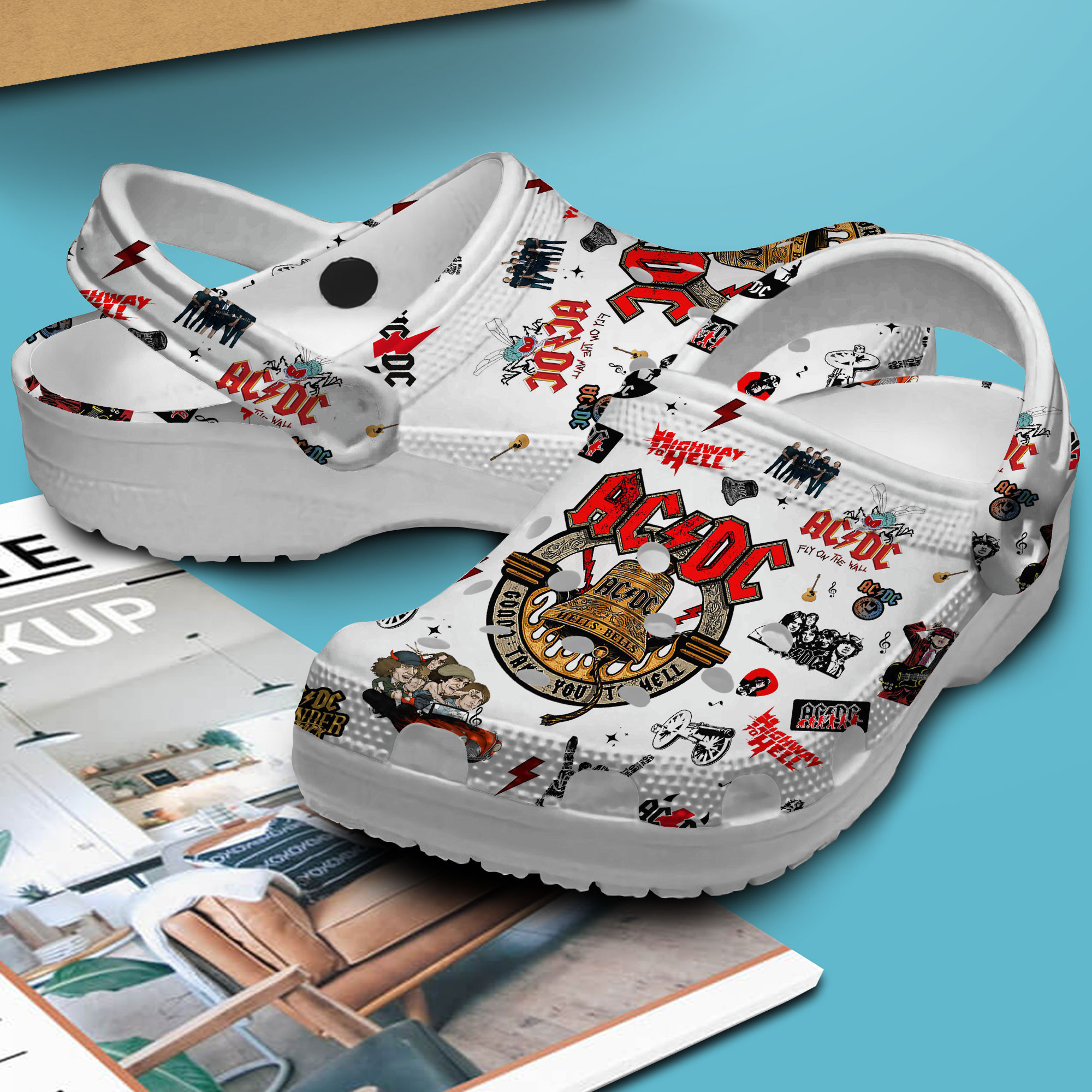 Merchidea AC/DC Music Crocs Crocband Clogs Shoes Comfortable For Men Women and Kids