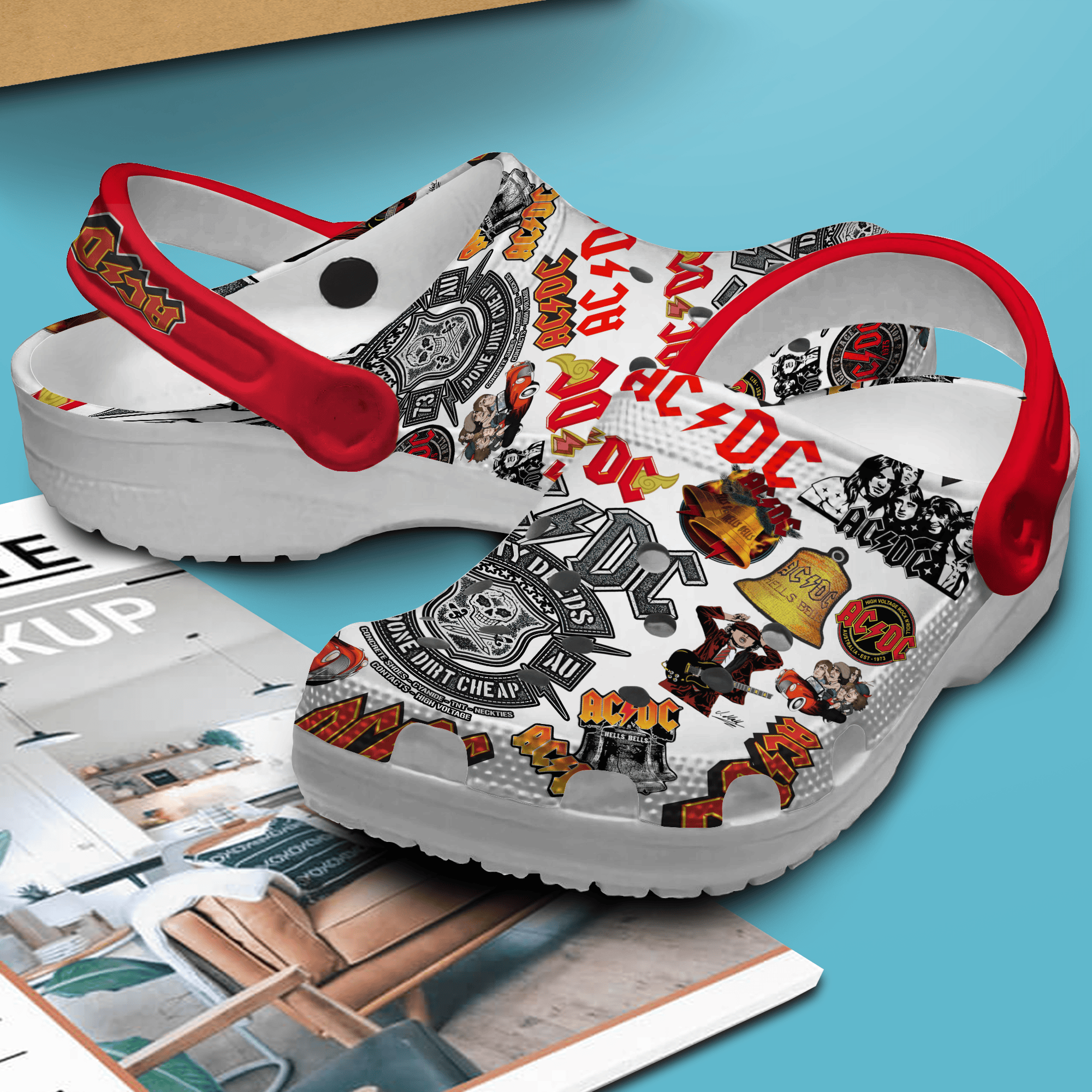 Merchidea ACDC Music Crocs Crocband Clogs Shoes Comfortable For Men Women and Kids