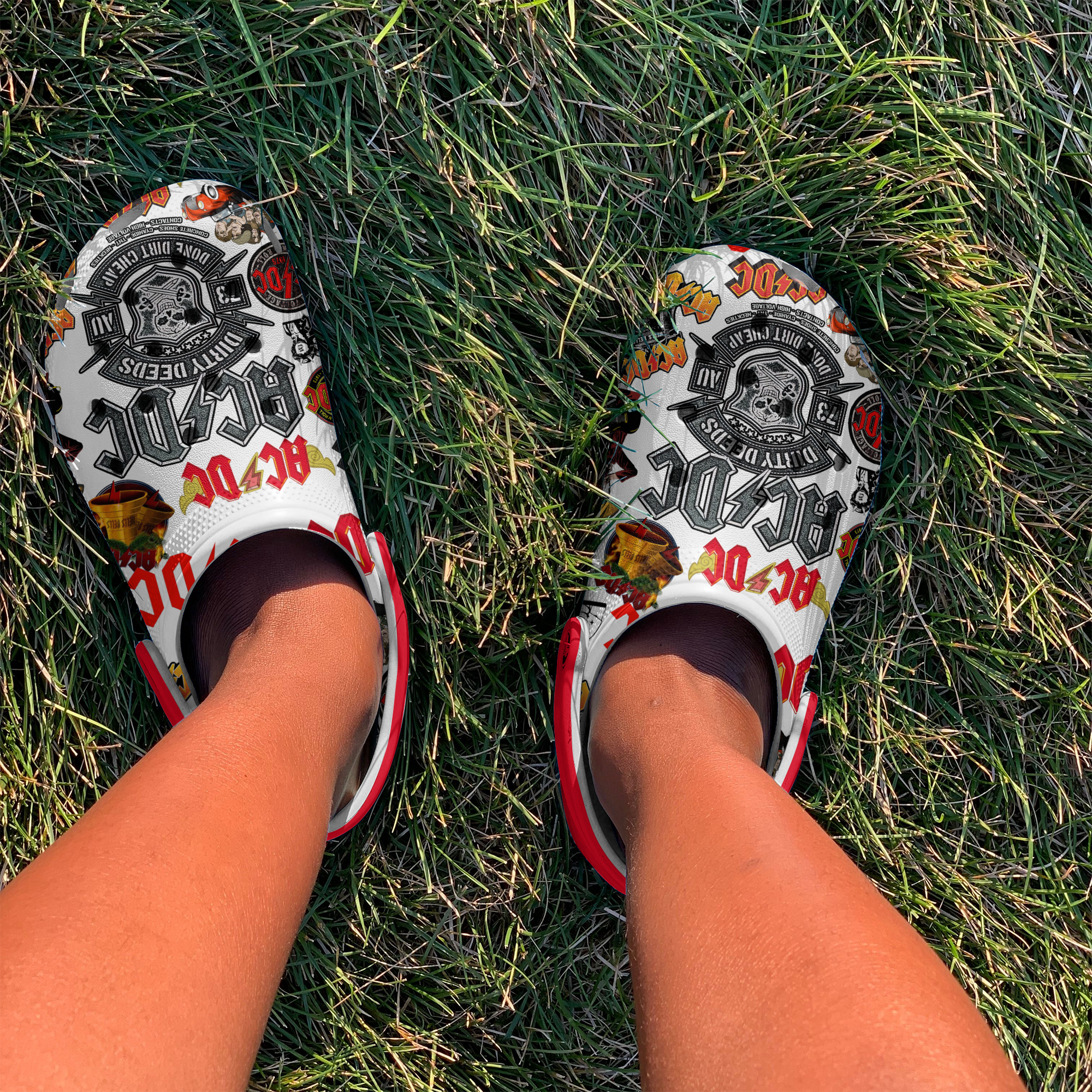 Merchidea ACDC Music Crocs Crocband Clogs Shoes Comfortable For Men Women and Kids